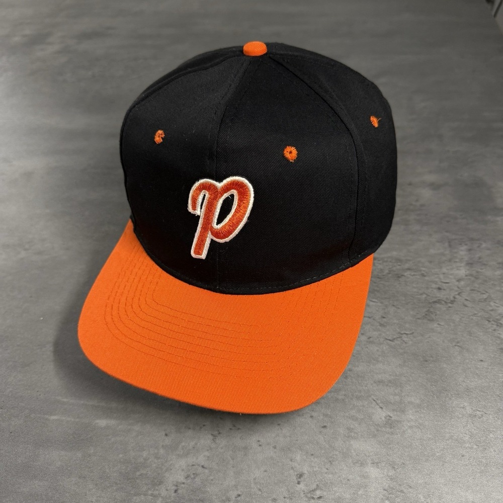 Vintage Prince Snapback Hat Orange Black Tennis Promo Cap 90s Pickleball Trucker